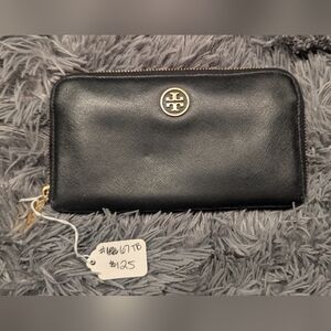 Tory Burch Large Black Leather Wallet